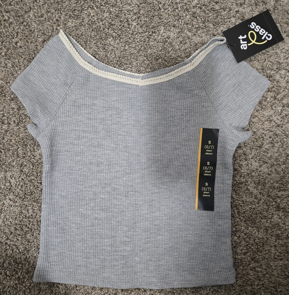 Art Class Gray Girls Top